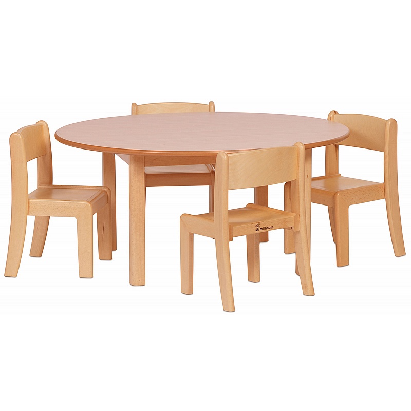 Teeny Tots Medium Circular Table and Stacking Chair Sets - School Furniture