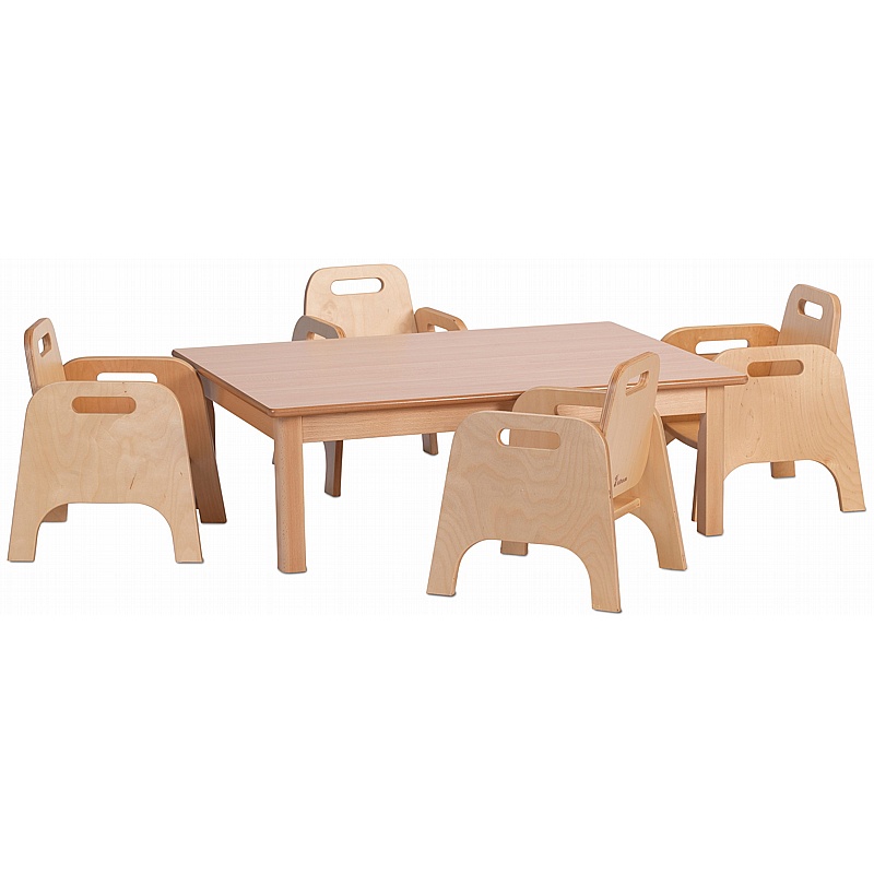 Teeny Tots Small Rectangular Table and Chair Set - School Furniture