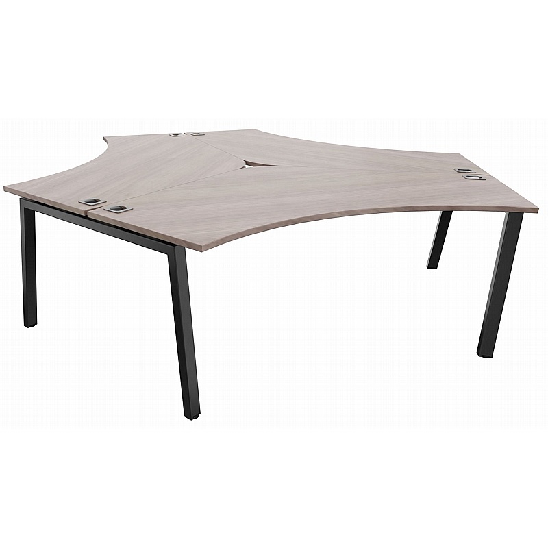 Linnea 3 Person Cluster A-Frame Bench Desks - Office Desks