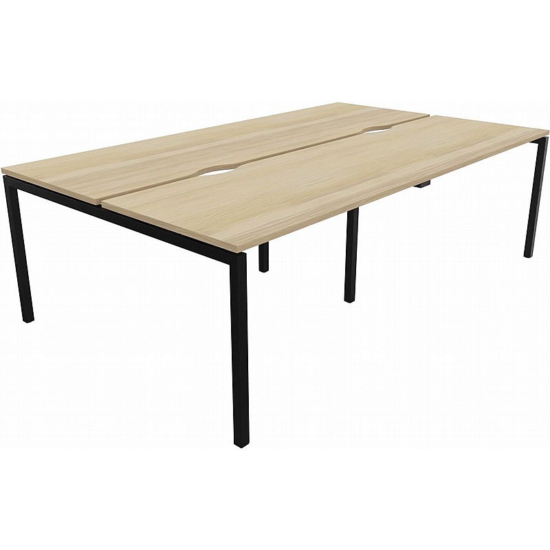 Linux II 4 Person Rectangular Back to Back Bench Desks - Office Desks