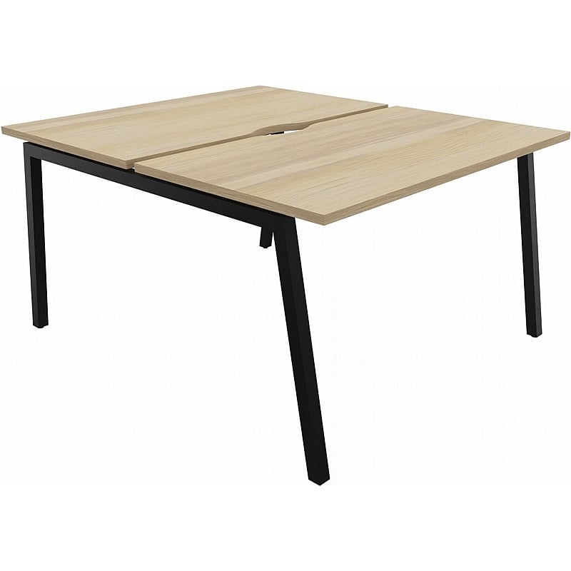 Linux II 2 Person A-Frame Rectangular Back to Back Bench Desks - Office Desks