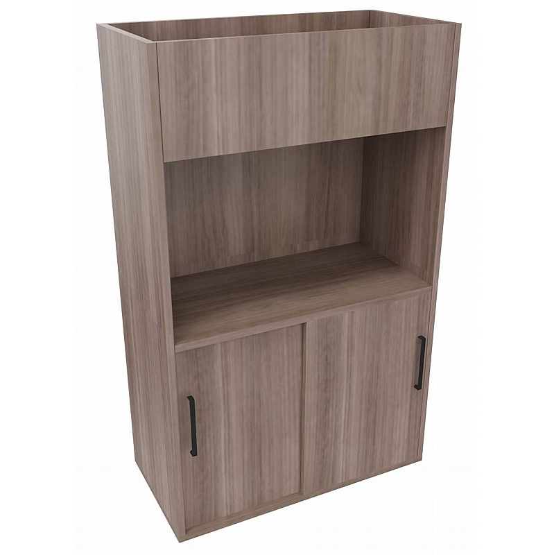 Elite Desk High Sliding Door Cupboard with Planter - Office Storage