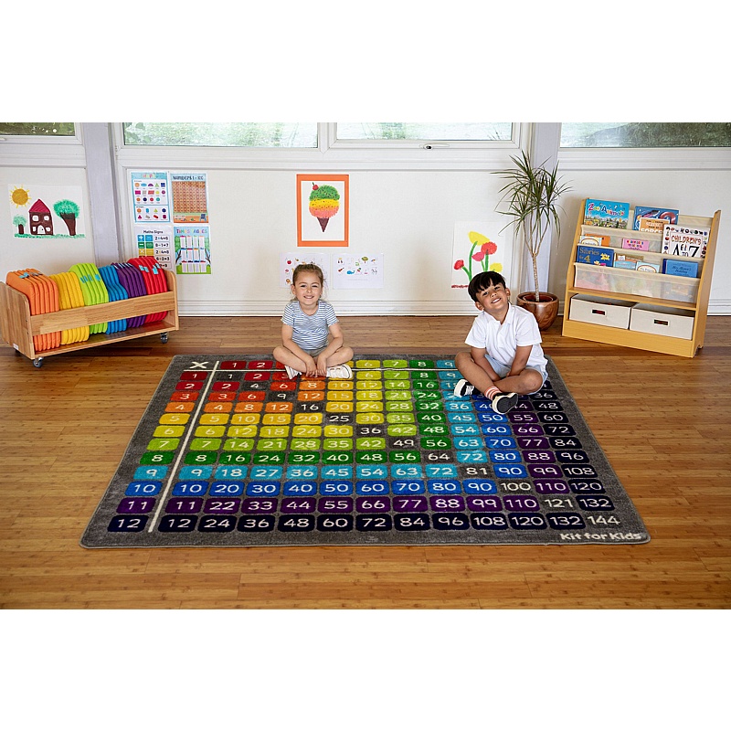 Rainbow Multiplication Grid Carpet - School Furniture