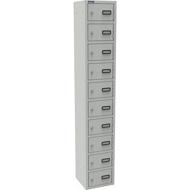 Silverline Kontrax 10 Compartment Personal Effects Lockers - Office Storage