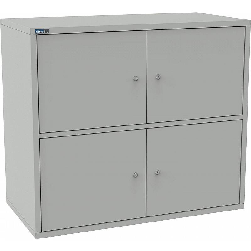 Silverline M:Line 4 Person Metal Personal Lockers - Office Storage