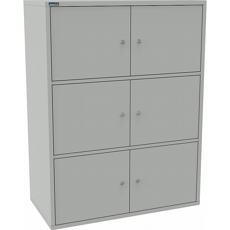 Silverline M:Line 6 Person Metal Personal Lockers - Office Storage