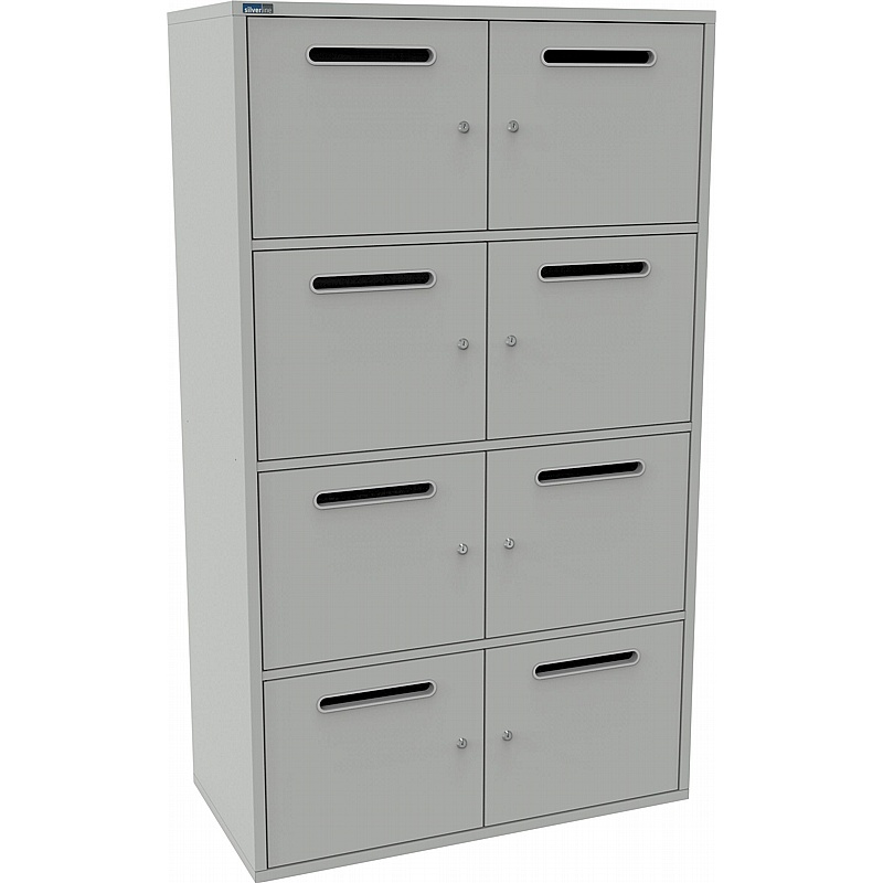 Silverline M:Line 8 Person Metal Postal Locker - Office Storage