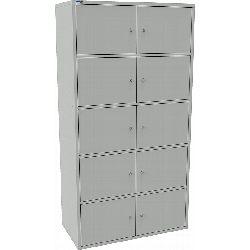 Silverline M:Line 10 Person Metal Personal Locker - Office Storage