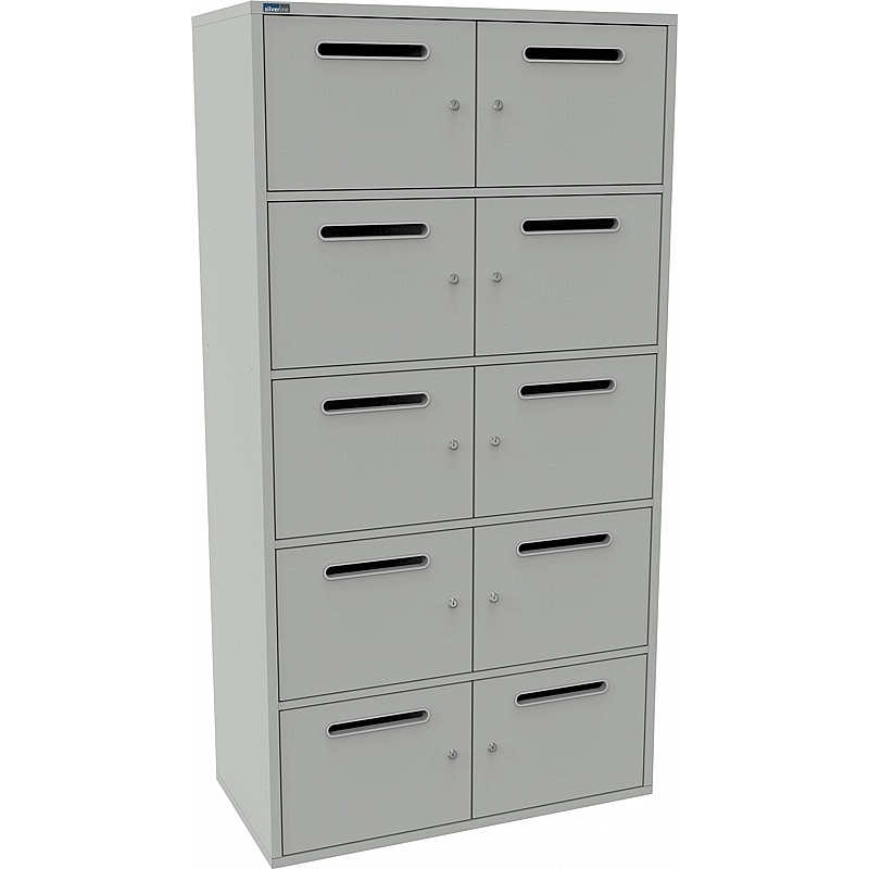 Silverline M:Line 10 Person Metal Postal Locker - Office Storage