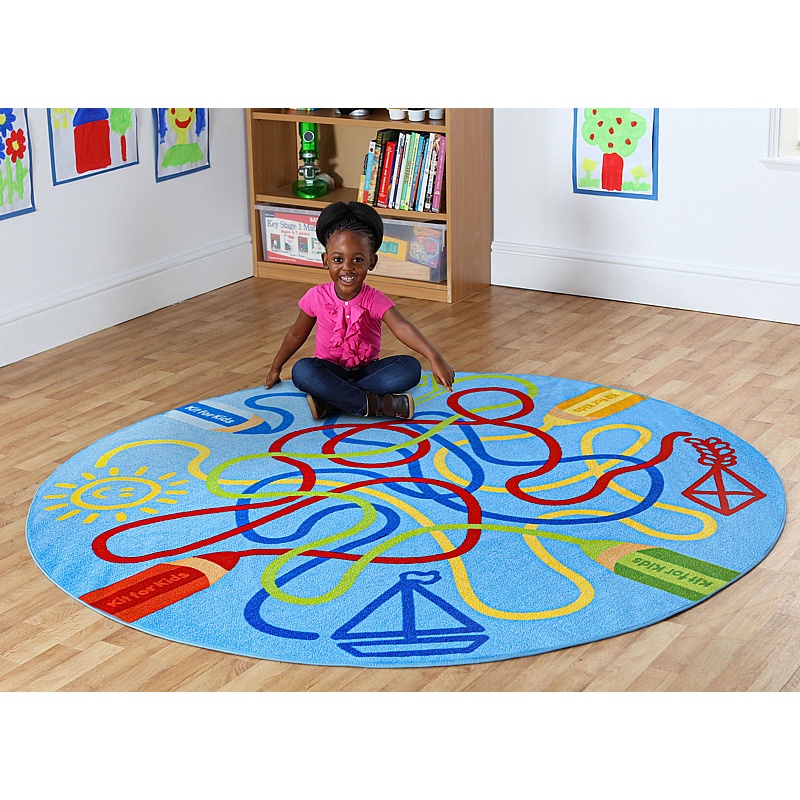 Rainbow Colour Tubes Carpet - School Furniture