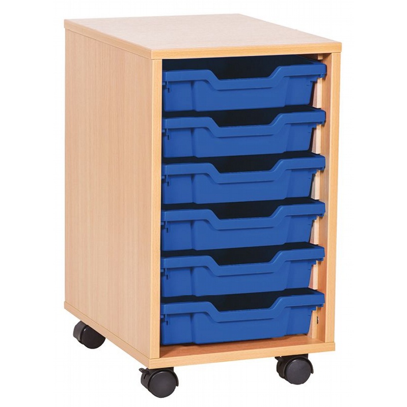 EduStore Single Column 6 Shallow Tray Storage - School Furniture