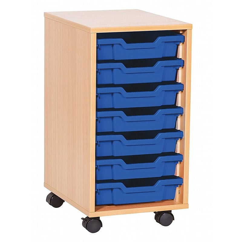 EduStore Single Column 7 Shallow Tray Storage - School Furniture