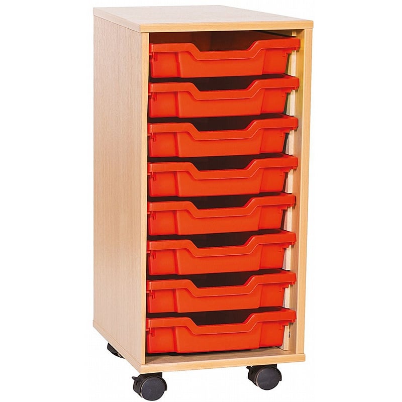 EduStore Single Column 8 Shallow Tray Storage - School Furniture