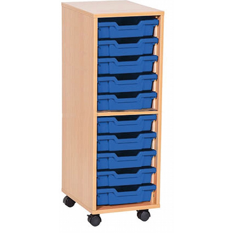 EduStore Single Column 10 Shallow Tray Storage - School Furniture