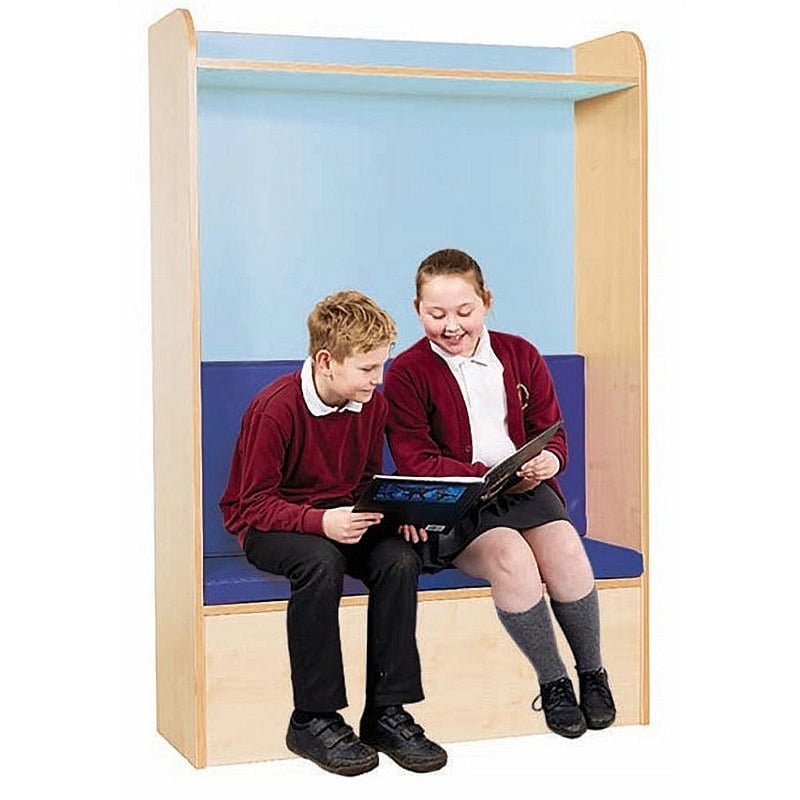 KubbyClass Library Bookcase with Upholstered Seat - School Furniture