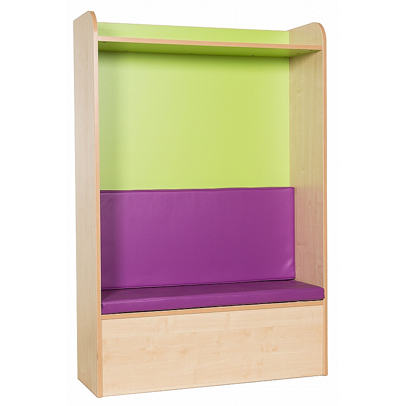 KubbyClass Library Bookcase with Upholstered Seat - School Furniture