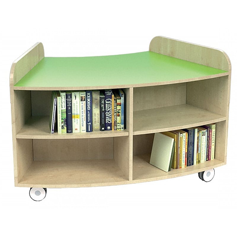 KubbyClass Mobile Junior Library Curved Bookcases - School Furniture