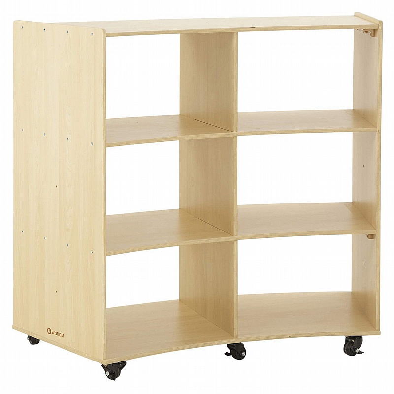 Bright Beginnings Mobile 3 Shelf Curved Bookcases - School Furniture