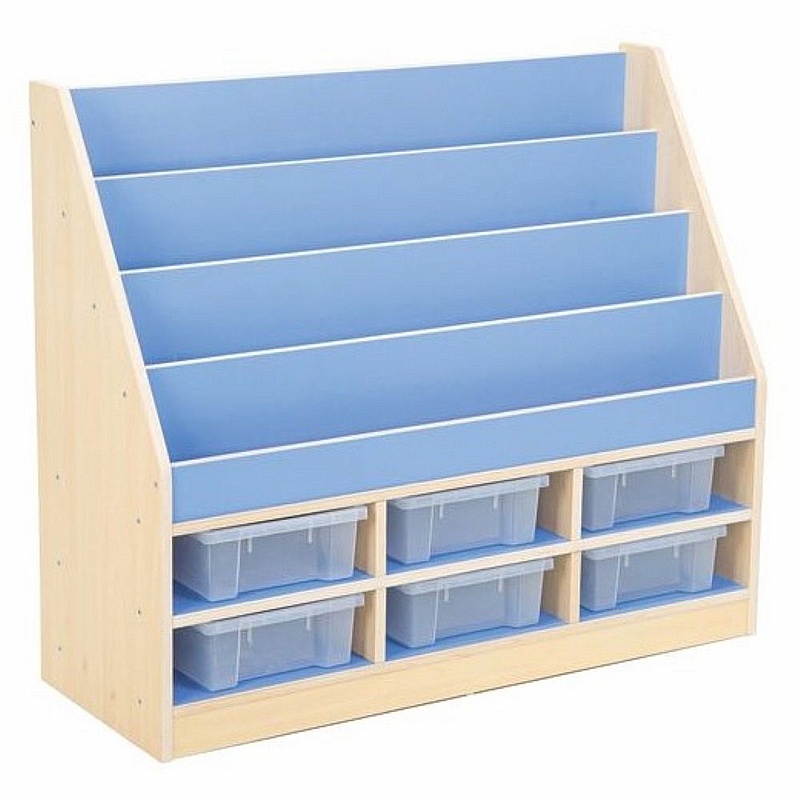 Wisdom Pastel Nursery and Library Bookcase and Tray Storage - School Furniture