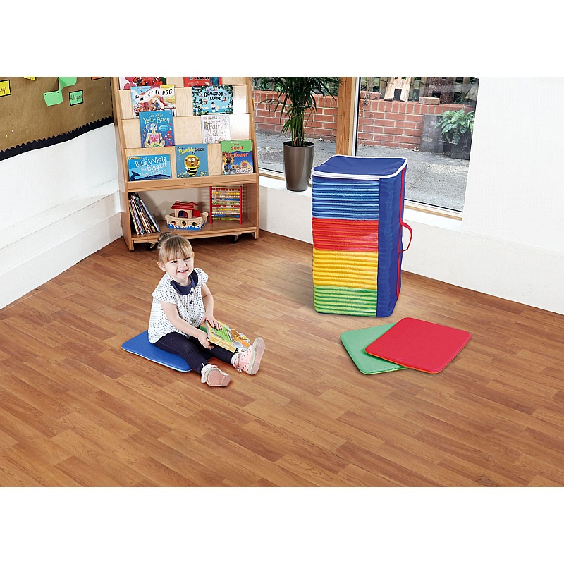 Rainbow Square Mats Set of 32 With Holdall - School Furniture