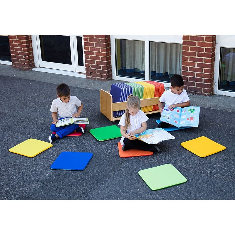 Rainbow Square Mats & Tuf 2 Trolley - School Furniture