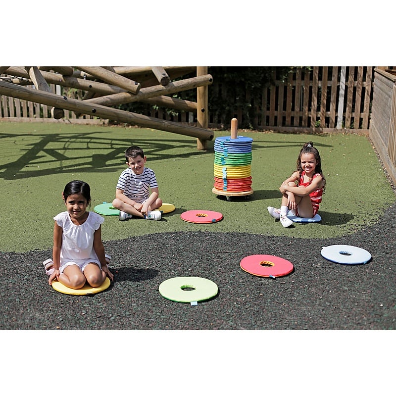 Rainbow Circular Mats & Donut Trolley - School Furniture