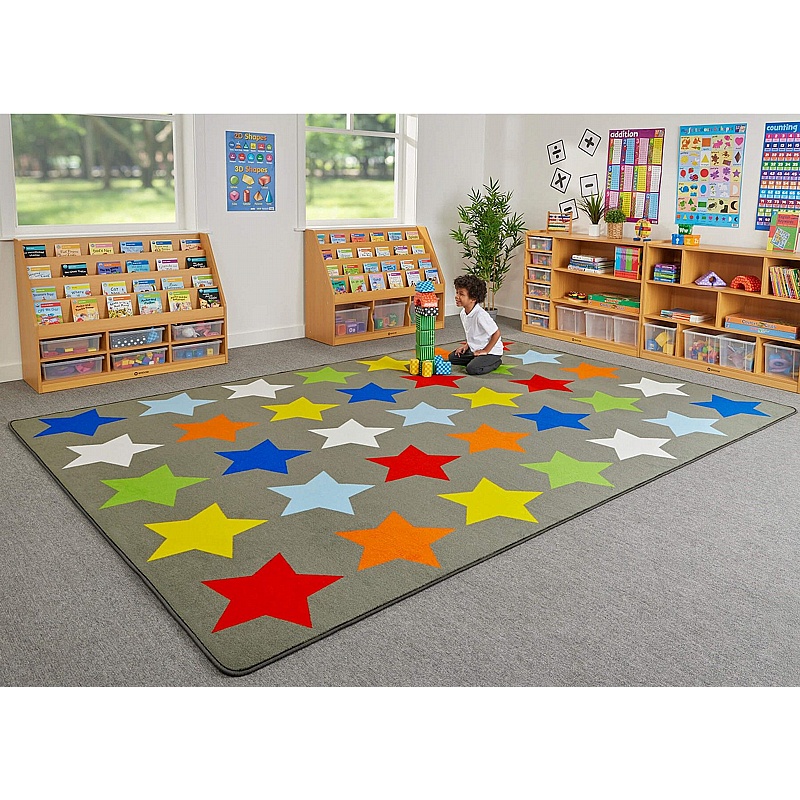 Sitting Stars Rectangular Placement Carpet - School Furniture