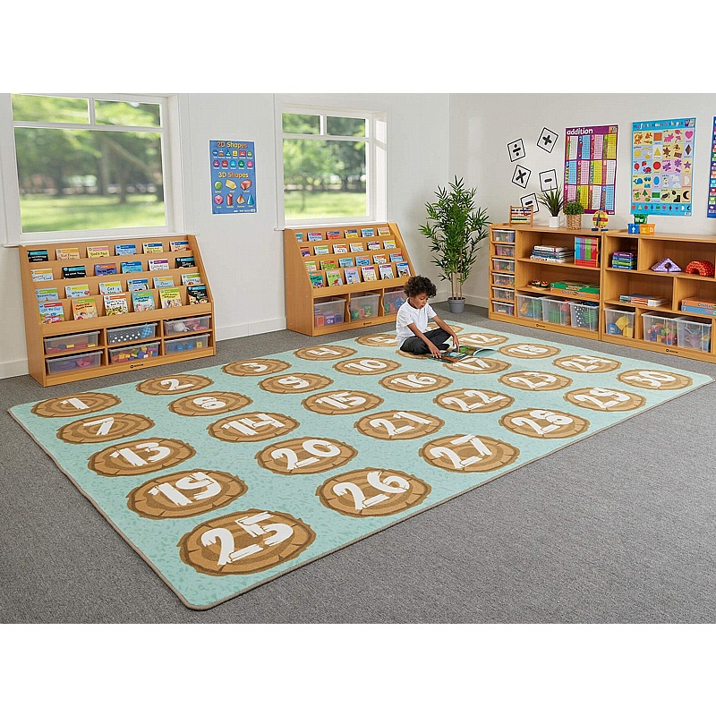 Large Numbers Log Placement Carpet - School Furniture