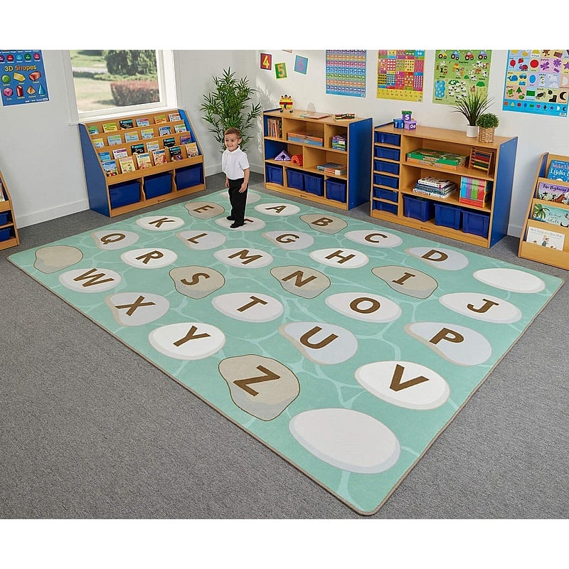 Alphabet Stones Rectangular Placement Carpet - School Furniture