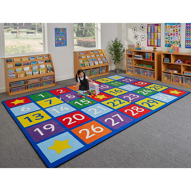 Large Numbers Rectangular Placement Carpet - School Furniture