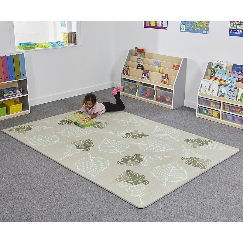 Abstract Leaf Rectangular Placement Carpet - School Furniture