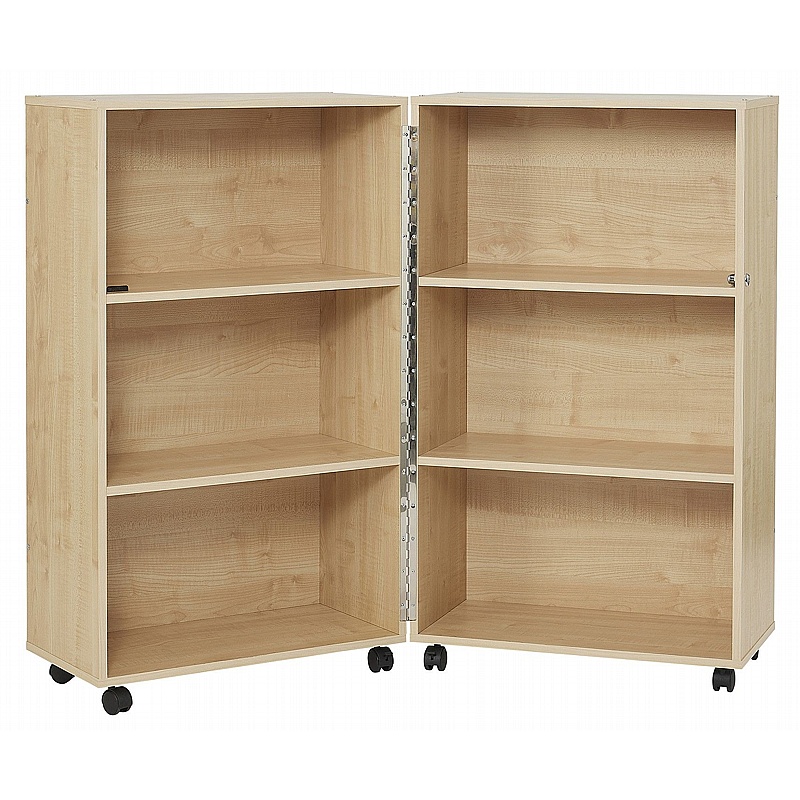 Maple Foldaway Mobile Bookcase - School Furniture