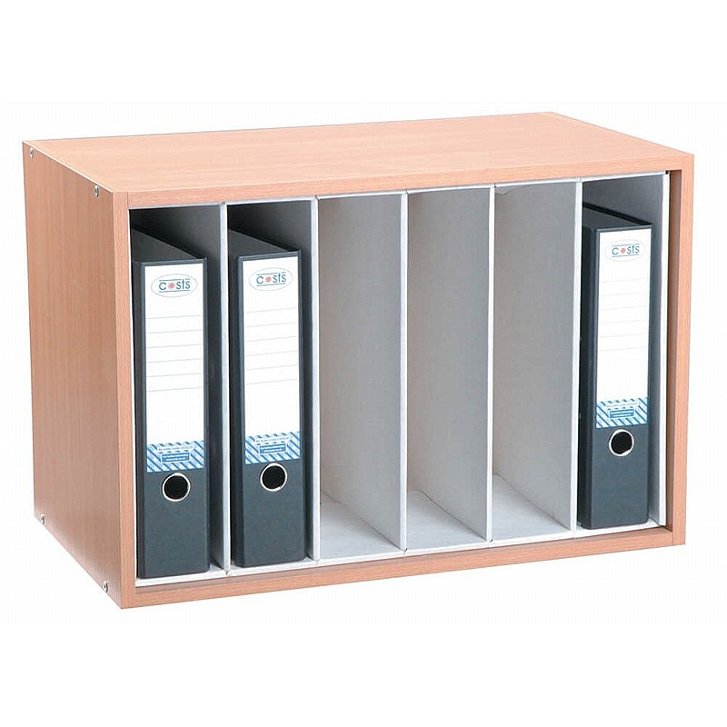 Beech 6 Section Lever Arch Desktop Unit - School Furniture