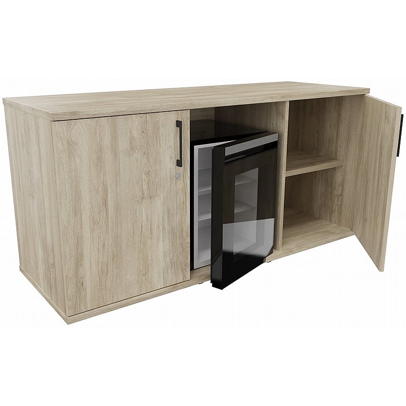 Unified 2 Door Fridge Credenza Unit - Office Storage