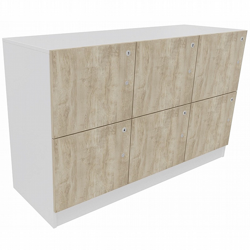 Unified Duo 6 Person Wooden Office Lockers - Office Storage