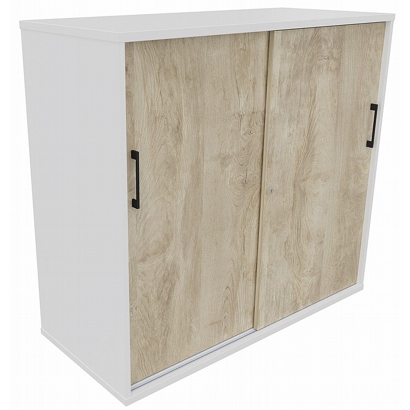 Unified Duo Tall Sliding Door Credenza Storage Unit - Office Storage