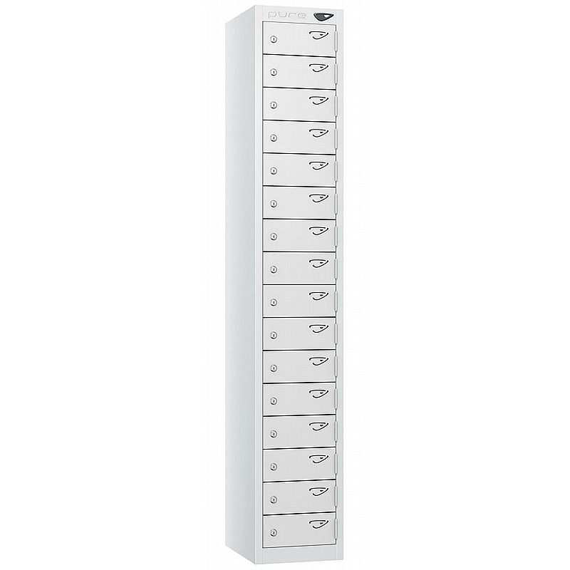 Pure Antibacterial 16 Door Personal Effects Locker with Cam Lock - Office Storage