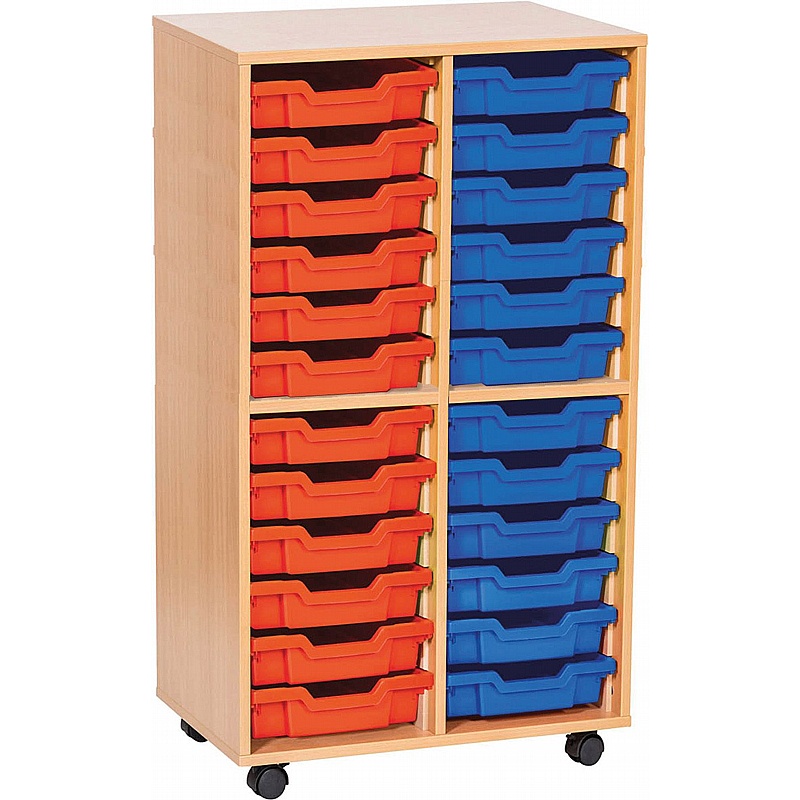 EduStore Double Column 24 Shallow Tray Storage - School Furniture