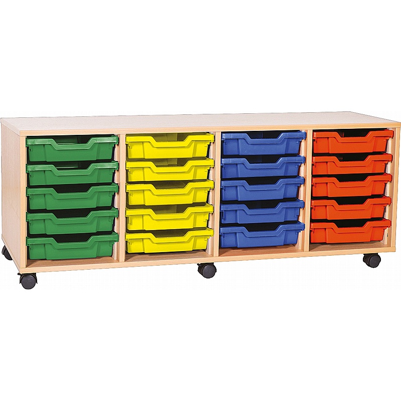 EduStore Quad Column 20 Shallow Tray Storage - School Furniture