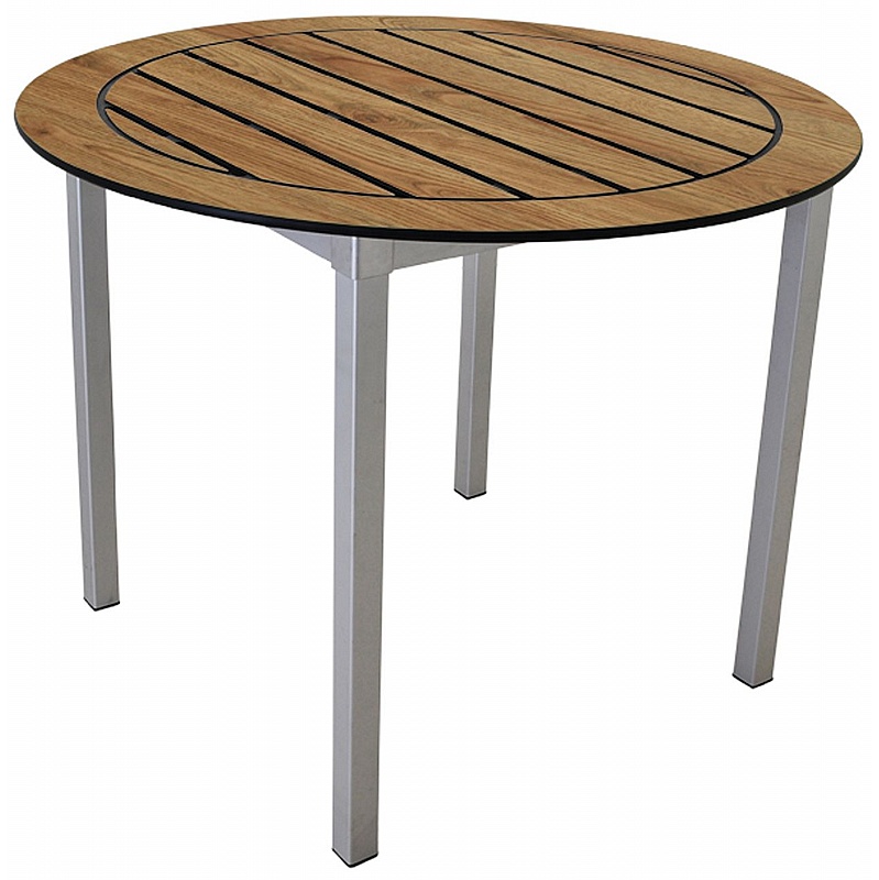 Gopak EnviroSlat Compact Round Outdoor Picnic and Dining Tables - Breakout & Canteen