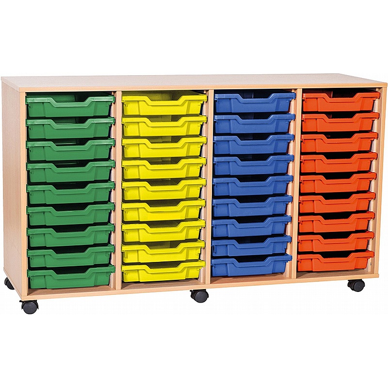 EduStore Quad Column 36 Shallow Tray Storage - School Furniture