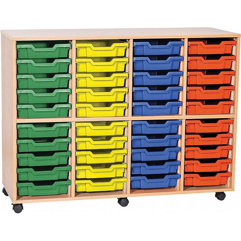 EduStore Quad Column 40 Shallow Tray Storage - School Furniture