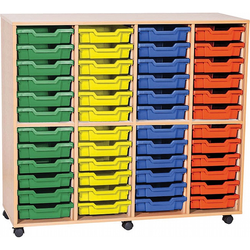 EduStore Quad Column 48 Shallow Tray Storage - School Furniture