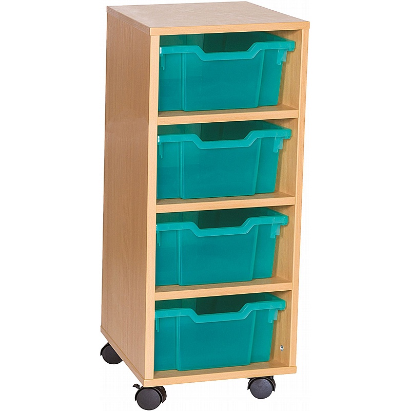 EduStore Single Column 4 Deep Tray Storage - School Furniture