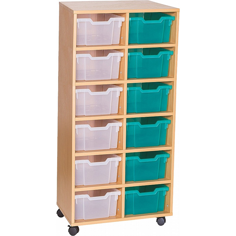 EduStore Double Column 12 Deep Tray Storage - School Furniture