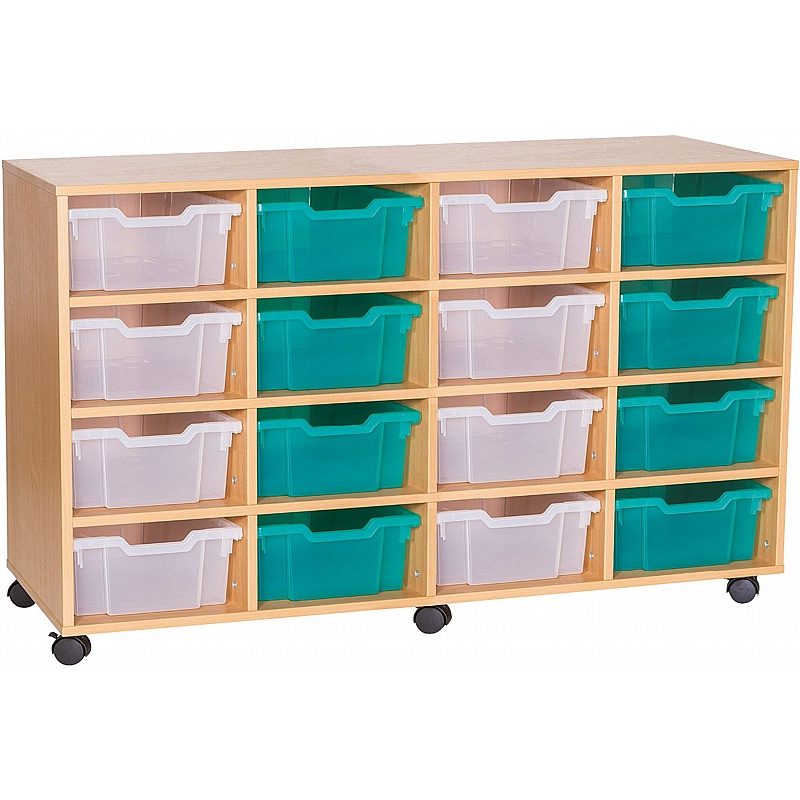 EduStore Quad Column 16 Deep Tray Storage - School Furniture