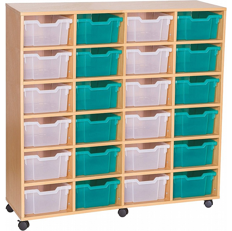 EduStore Quad Column 24 Deep Tray Storage - School Furniture