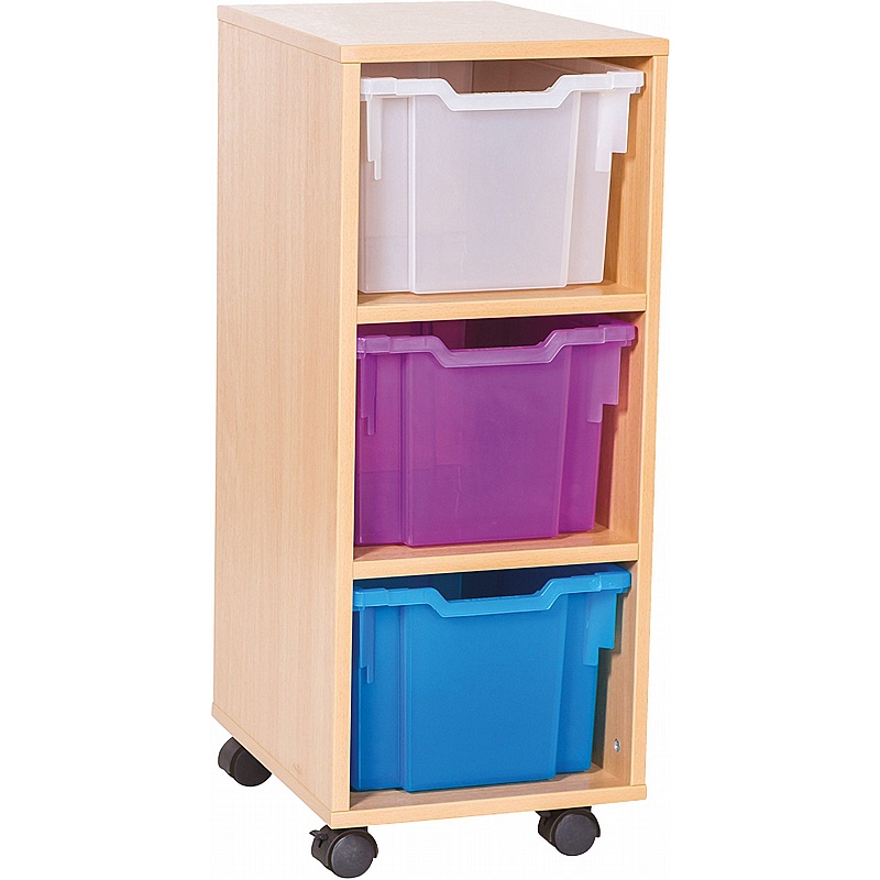 EduStore Single Column 3 Extra Deep Tray Storage - School Furniture