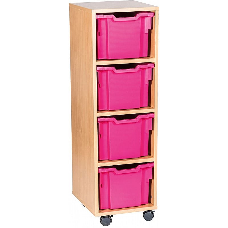 EduStore Single Column 4 Extra Deep Tray Storage - School Furniture