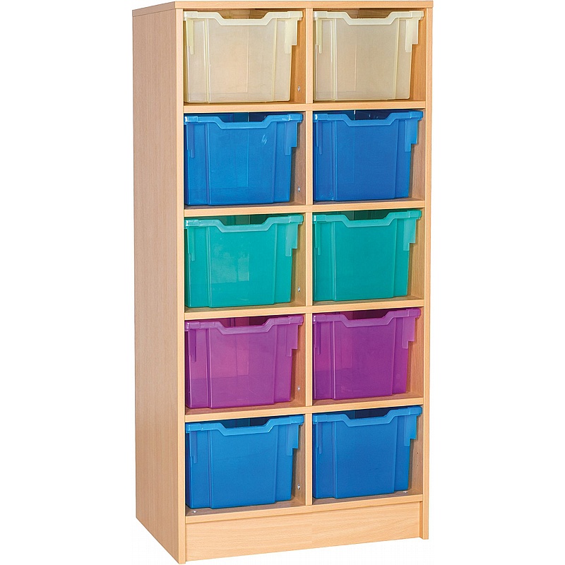 EduStore Static Double Column 10 Extra Deep Tray Storage - School Furniture